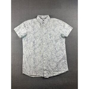 Pardo Button-Down Shirt Men M White Regular All-Over Print Resort Tropical Aloha